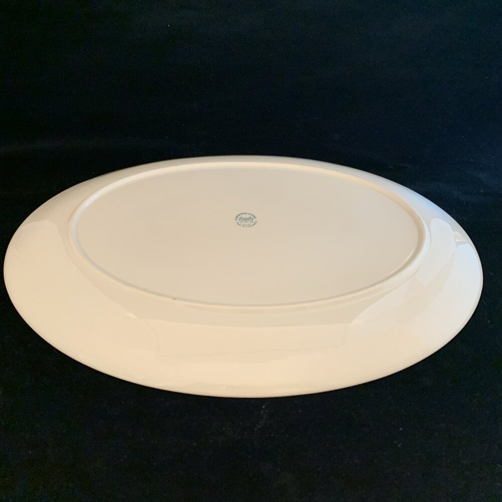 Flintridge China Huntington Oval Serving Platter 14" Gold Band California MCM - Picture 5 of 8